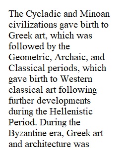 Reading and Response--Greek Art and Architecture